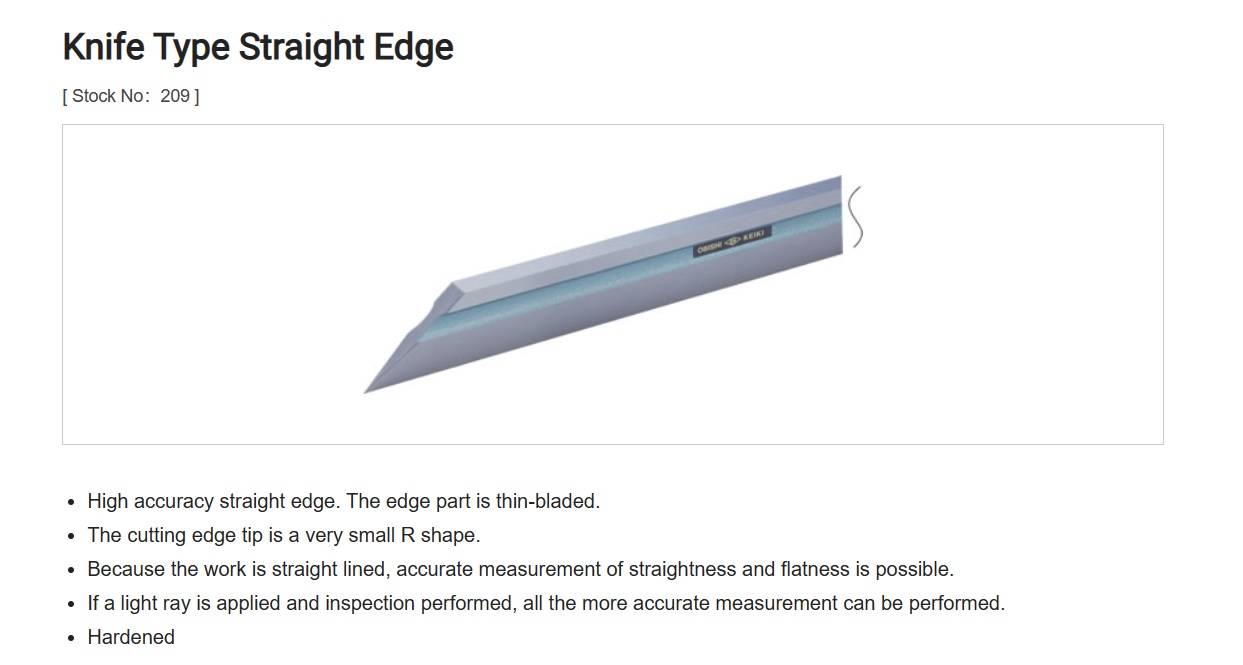 Ichiban Precision Sdn Bhd Obishi OBISHI KNIFE TYPE STRAIGHT EDGE